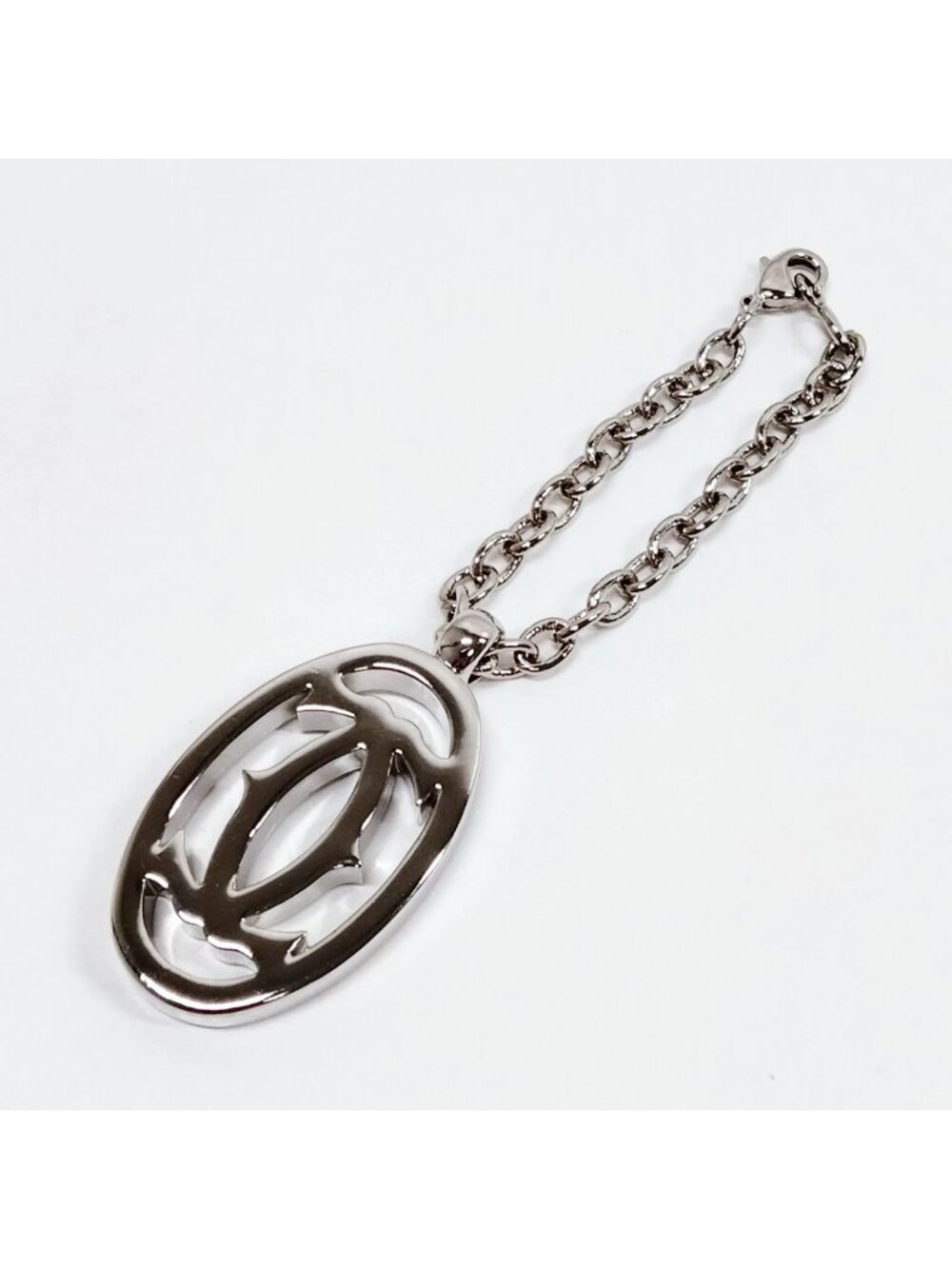 $695 Authentic CARTIER Unisex Silver Keychain